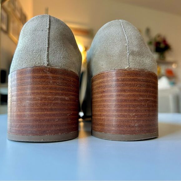 EVERLANE Suede Leather Step Back High Heel Women's Slip On Mules 7 Boho Booties - Picture 8 of 12